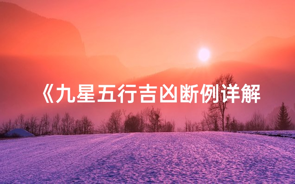 《九星五行吉凶断例详解图:风水命理秘籍解析》