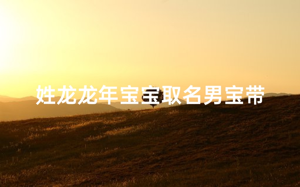 姓龙龙年宝宝取名男宝带土火