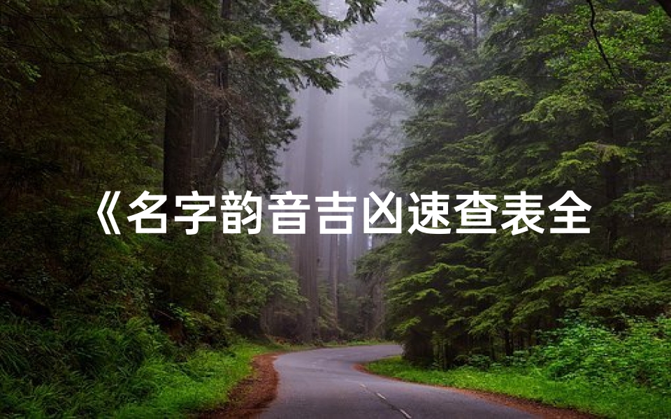 《名字韵音吉凶速查表全新发布,揭秘姓名奥秘》