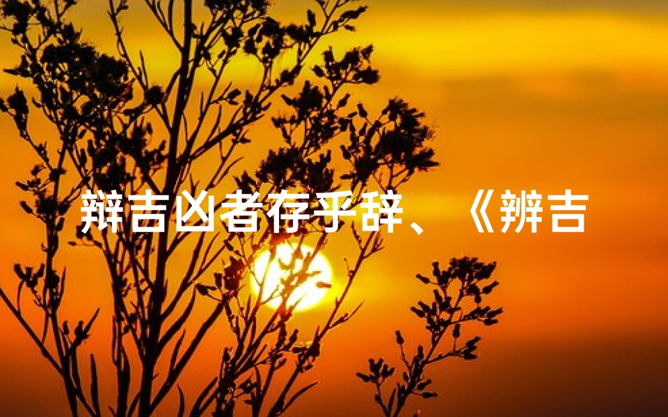 辩吉凶者存乎辞、《辨吉凶存乎辞:揭秘卦象奥秘》
