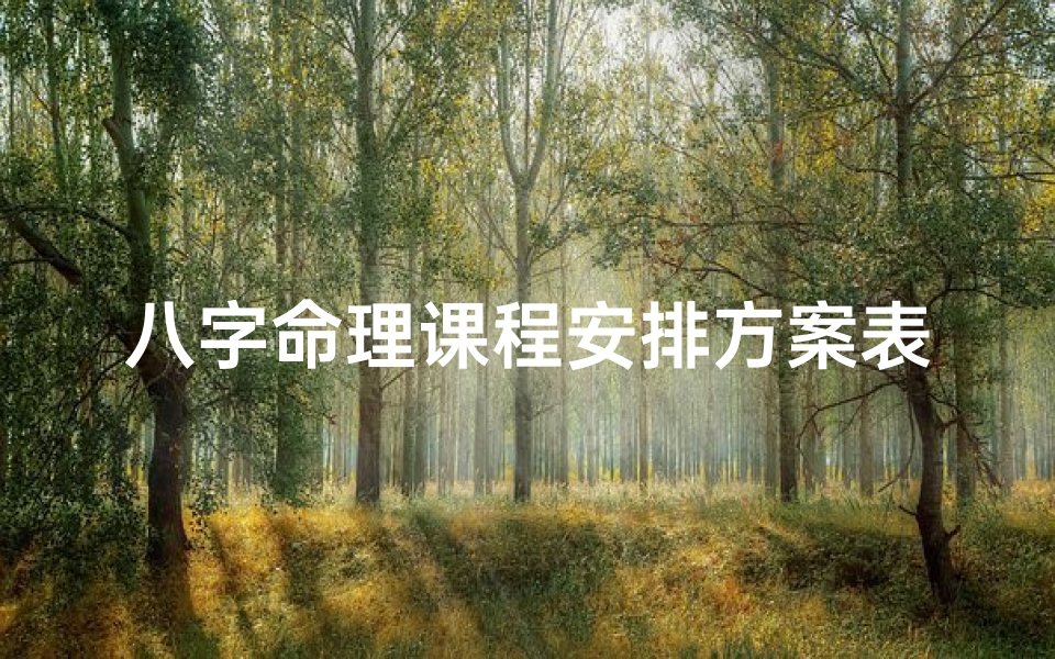 八字命理课程安排方案表:系统学习指南