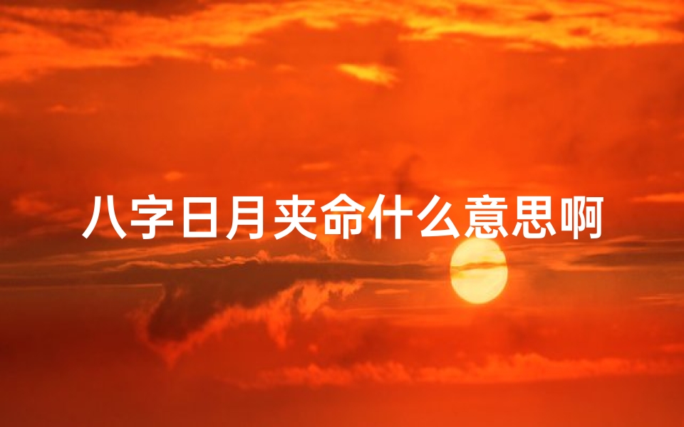 八字日月夹命什么意思啊,日月夹命格的历史人物