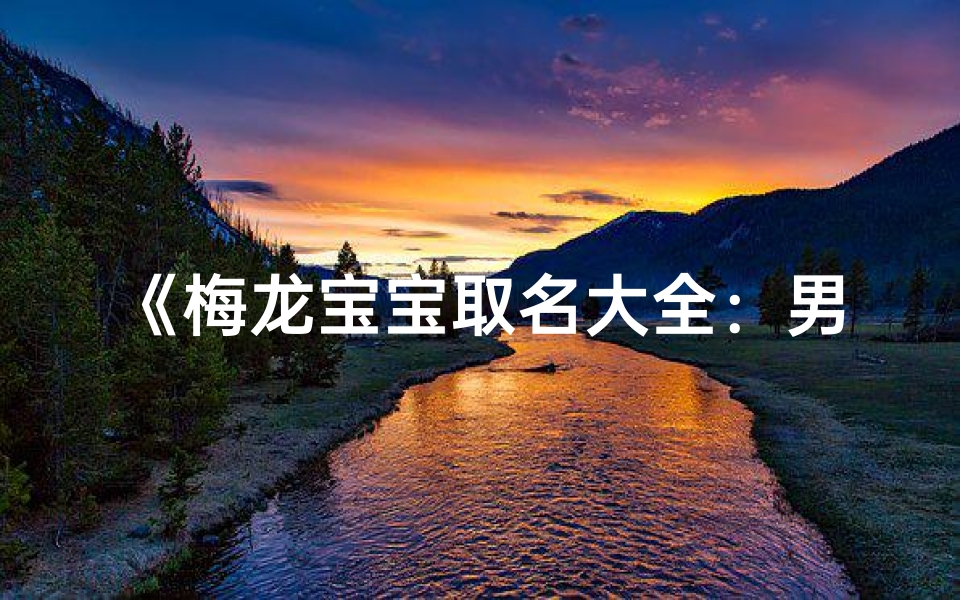 《梅龙宝宝取名大全:男孩名字精选指南》
