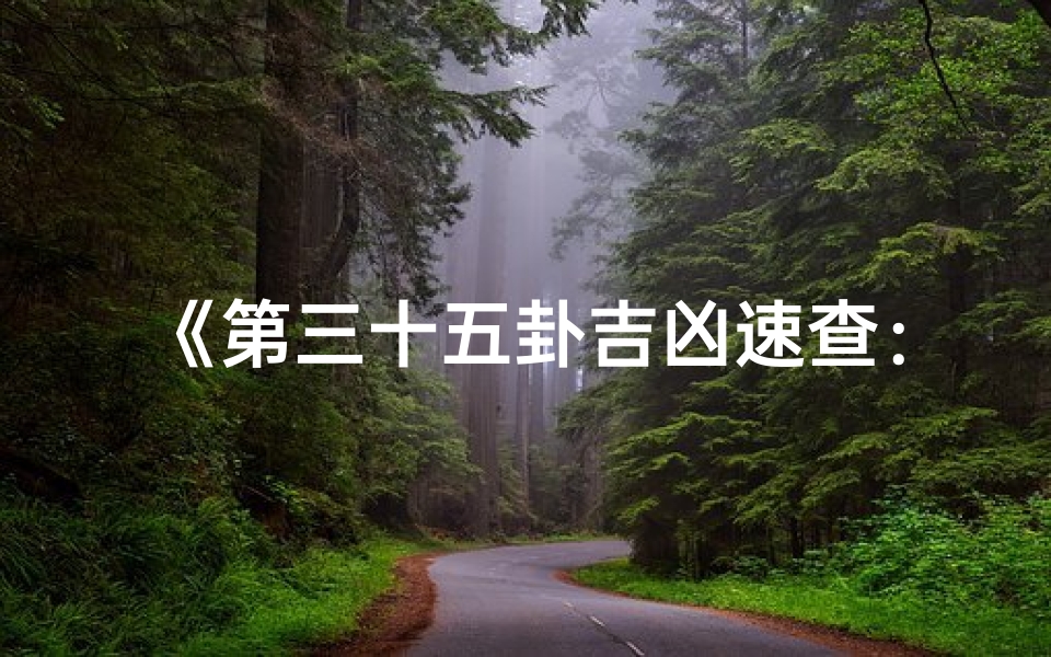 《第三十五卦吉凶速查:揭秘运势奥秘》
