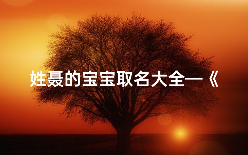 姓聂的宝宝取名大全—《聂氏取名大全:龙宝宝名字精选指南》