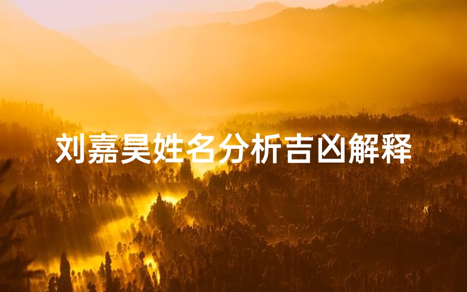 刘嘉昊姓名分析吉凶解释_《刘嘉昊姓名吉凶揭秘:命运密码解析》
