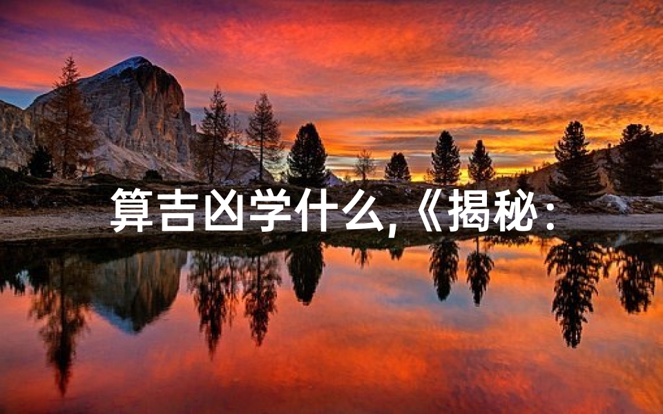 算吉凶学什么,《揭秘:算卦吉凶,哪种方法最准确可信?》