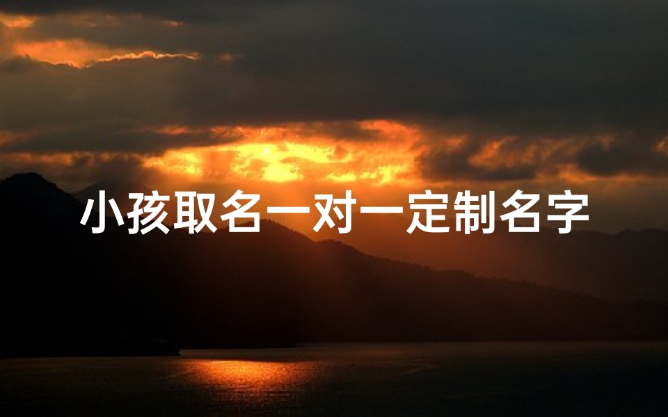 小孩取名一对一定制名字