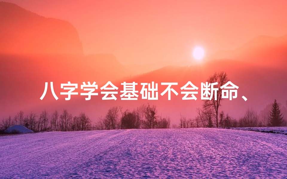 八字学会基础不会断命、零基础八字
