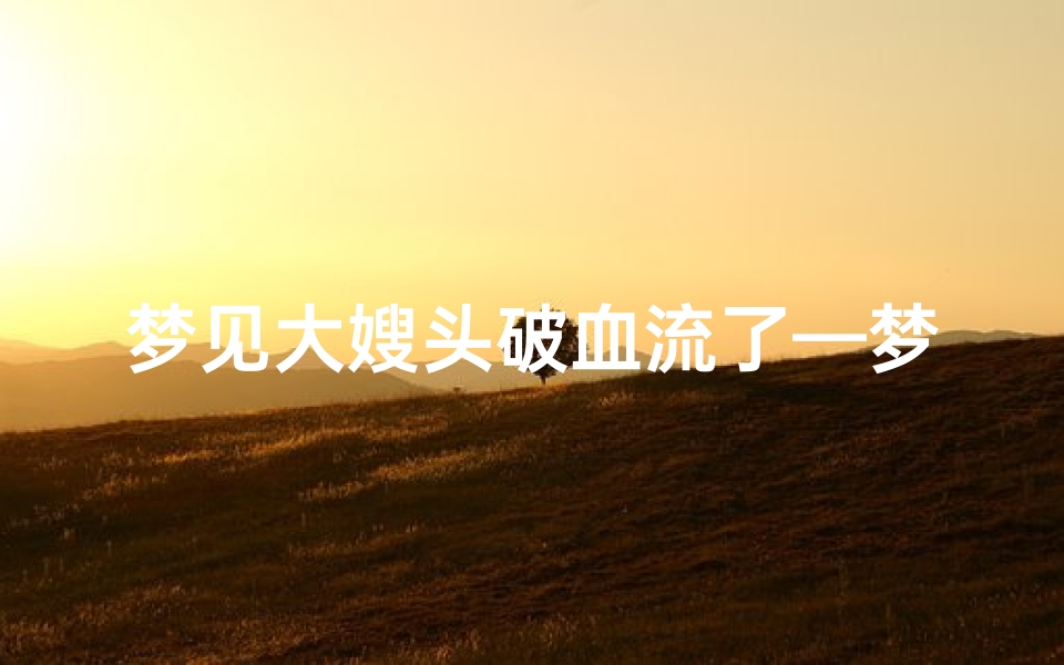 梦见大嫂头破血流了—梦见我哥头破血流