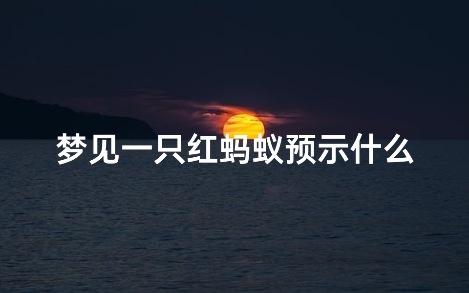 梦见一只红蚂蚁预示什么(梦见一只红蚂蚁预示什么意思)