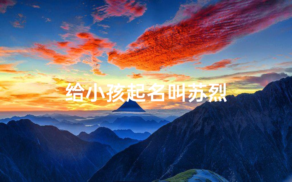 给小孩起名叫苏烈