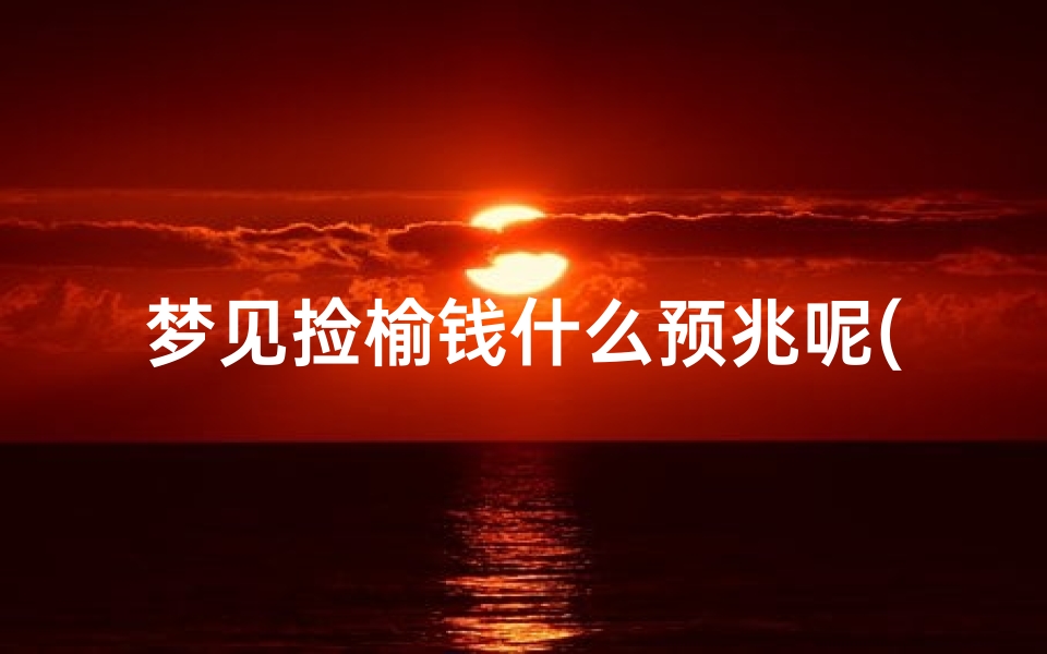 梦见捡榆钱什么预兆呢(梦见捡到钱周公解梦)