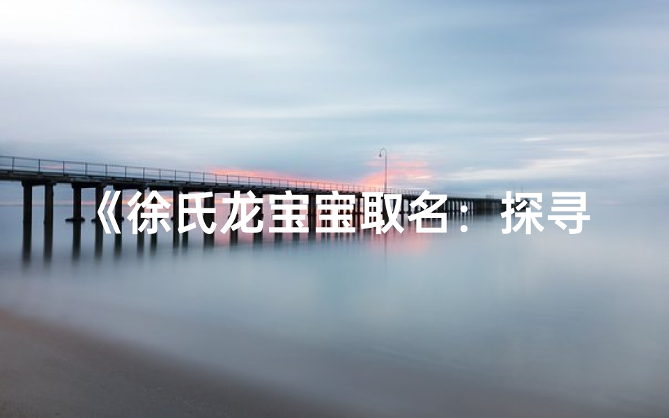 《徐氏龙宝宝取名:探寻徐字搭配的完美两字名》