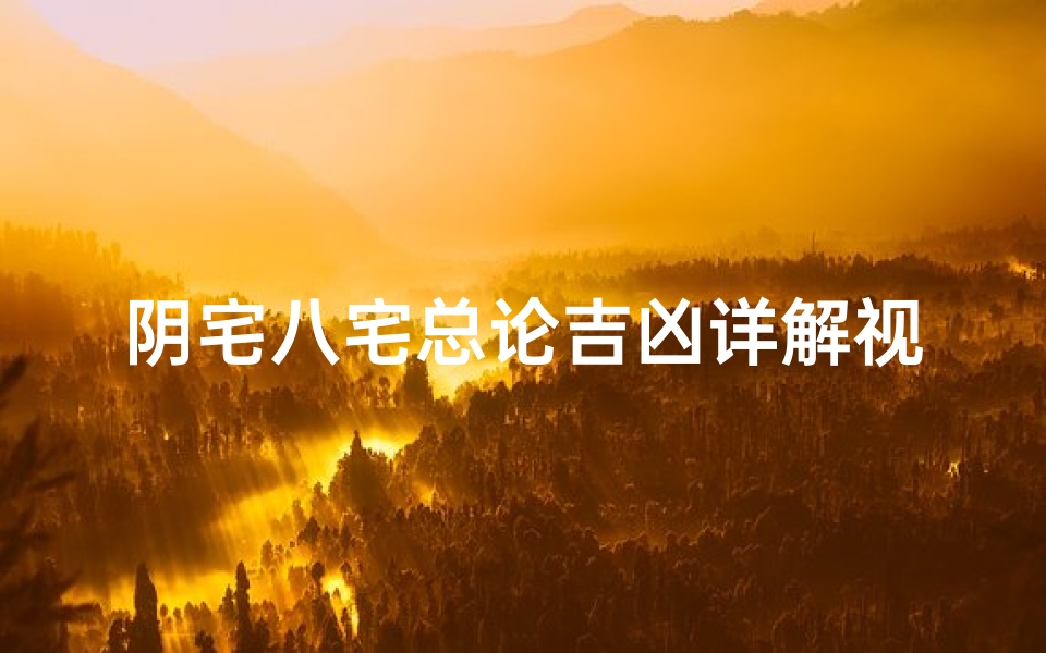 阴宅八宅总论吉凶详解视频(阴宅八宅总论吉凶详解视频大全)