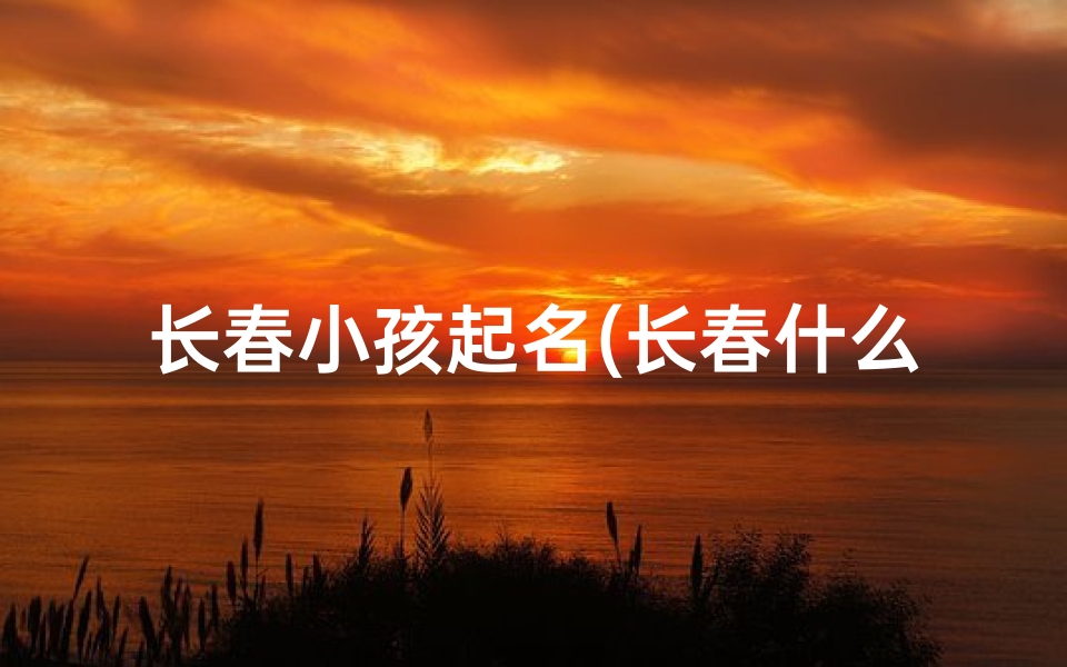 长春小孩起名(长春什么地方取名字好)