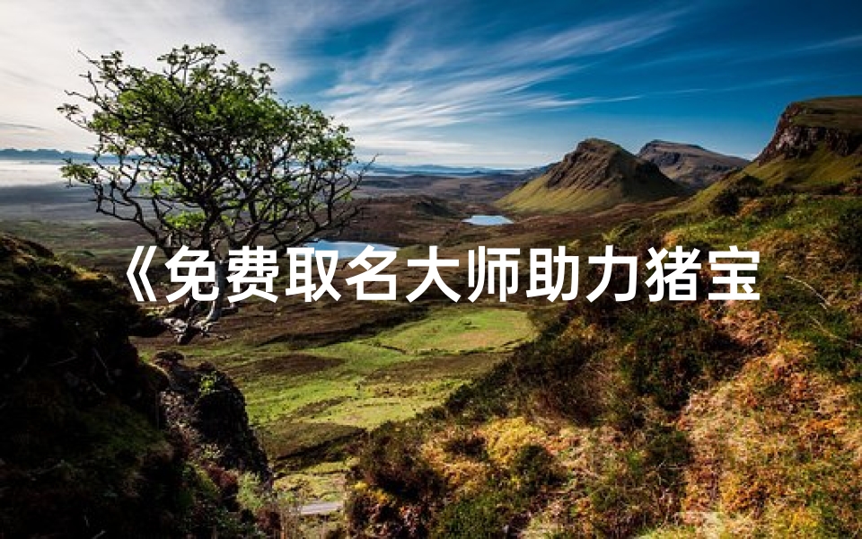 《免费取名大师助力猪宝宝,吉祥好名等你来取》
