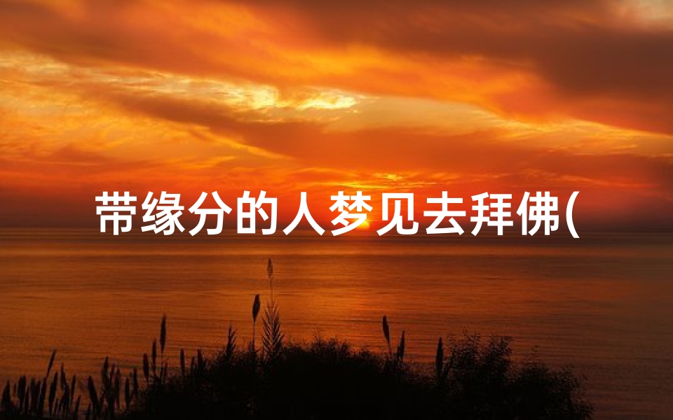 带缘分的人梦见去拜佛(带缘分的人梦到寺庙怎么回事)