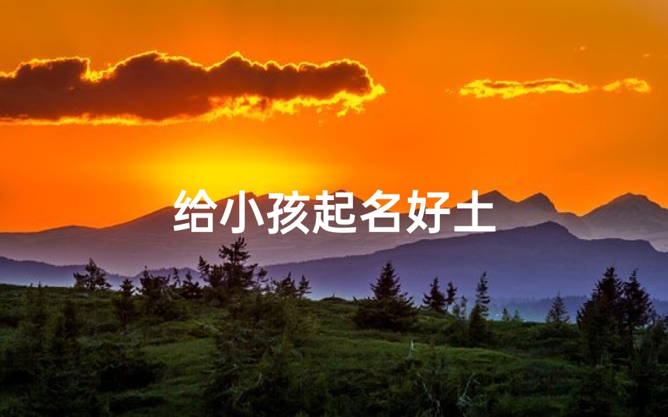 给小孩起名好土