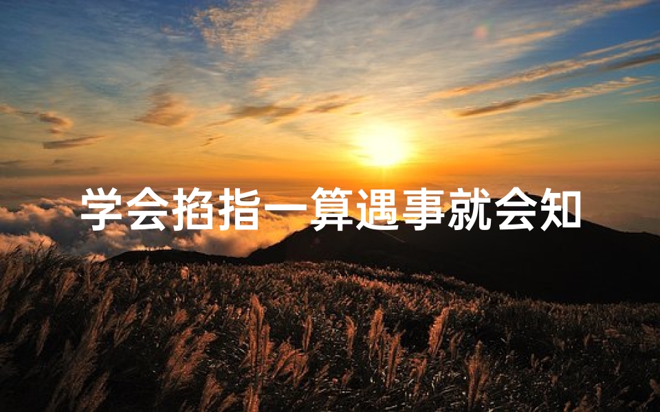 学会掐指一算遇事就会知吉凶(《掐指一算,吉凶立现:掌握命运之术》)