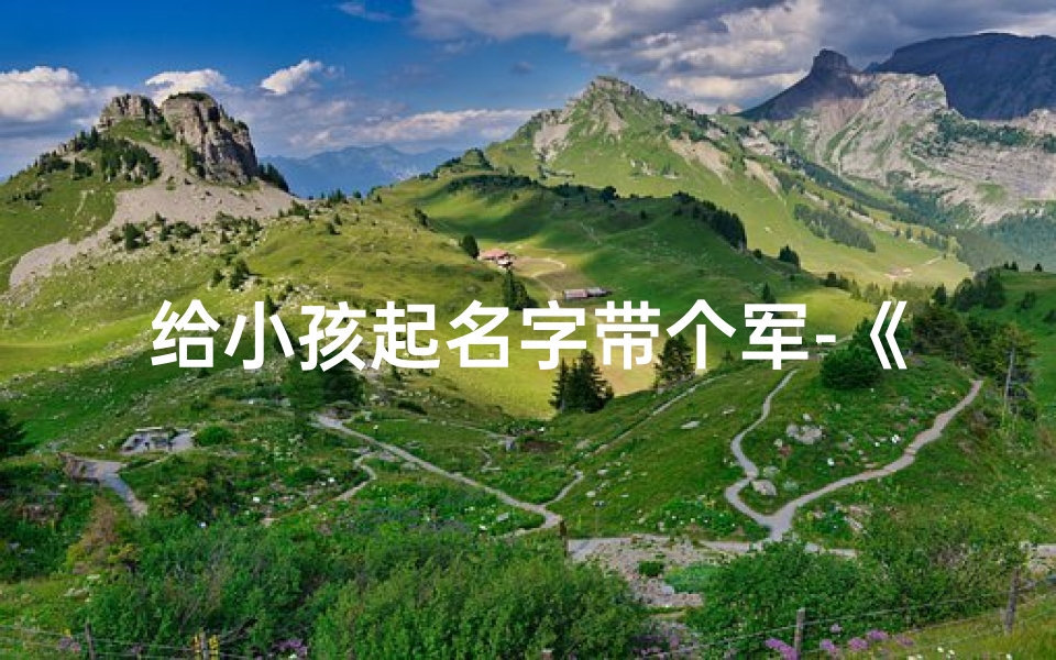 给小孩起名字带个军-《军字辈宝宝名字:传承英勇,寓意非凡》