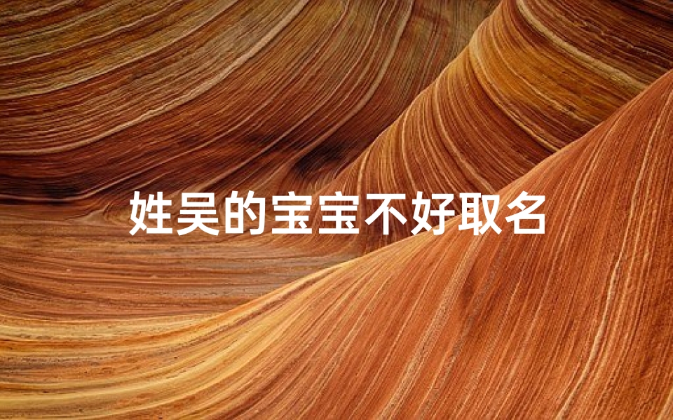 姓吴的宝宝不好取名