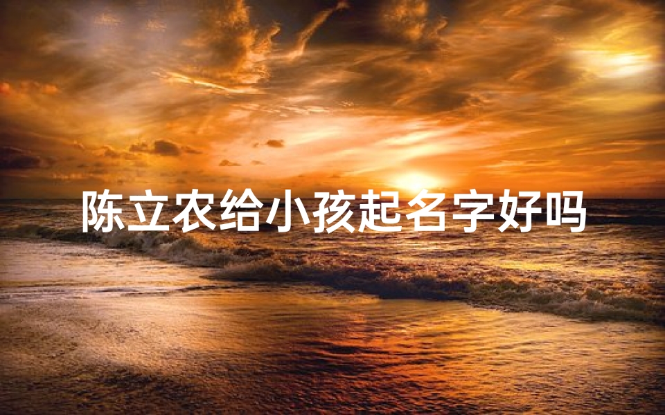 陈立农给小孩起名字好吗