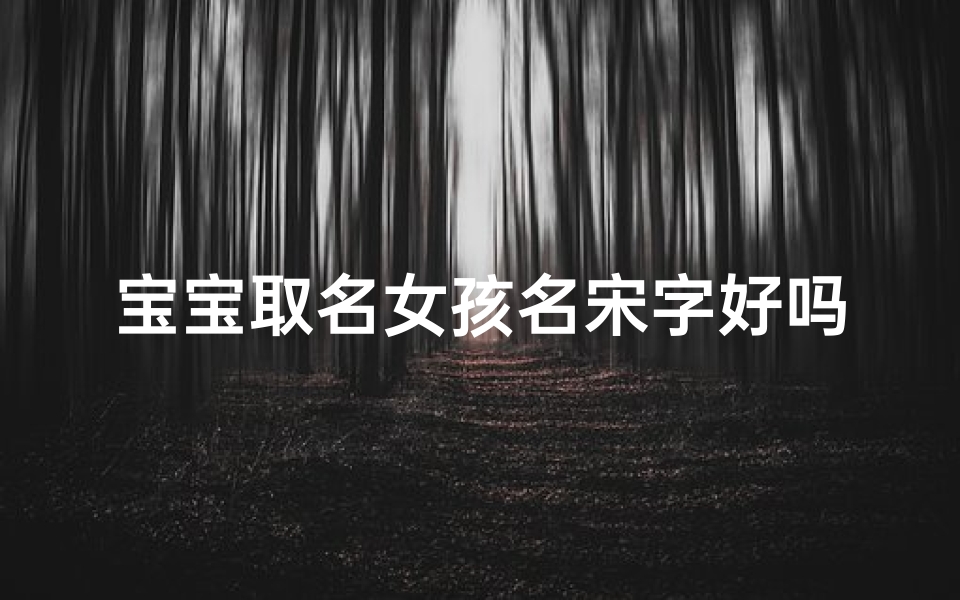 宝宝取名女孩名宋字好吗,《宋字女孩名:寓意美好,传承经典》
