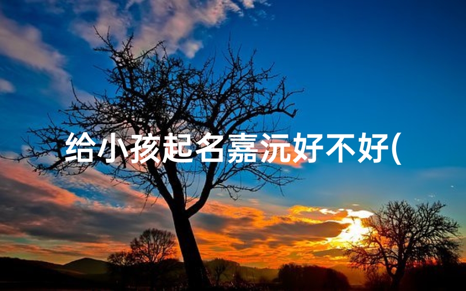 给小孩起名嘉沅好不好(嘉沅:寓意美好,小孩起名佳选?)