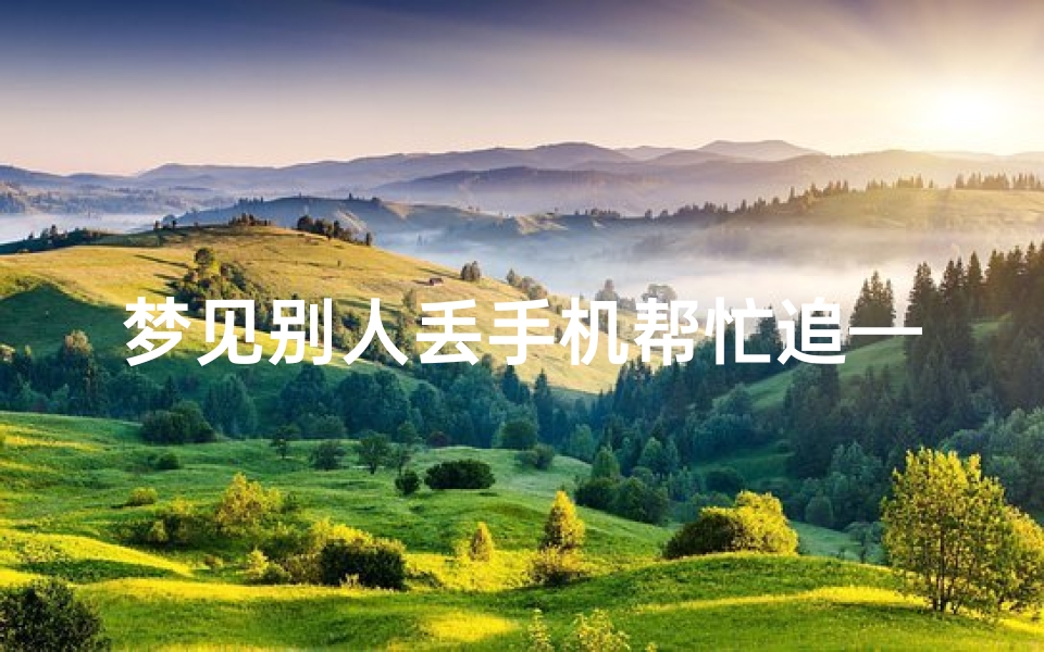 梦见别人丢手机帮忙追—梦见别人把自己手机弄丢了