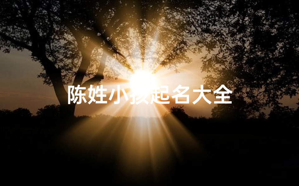 陈姓小孩起名大全