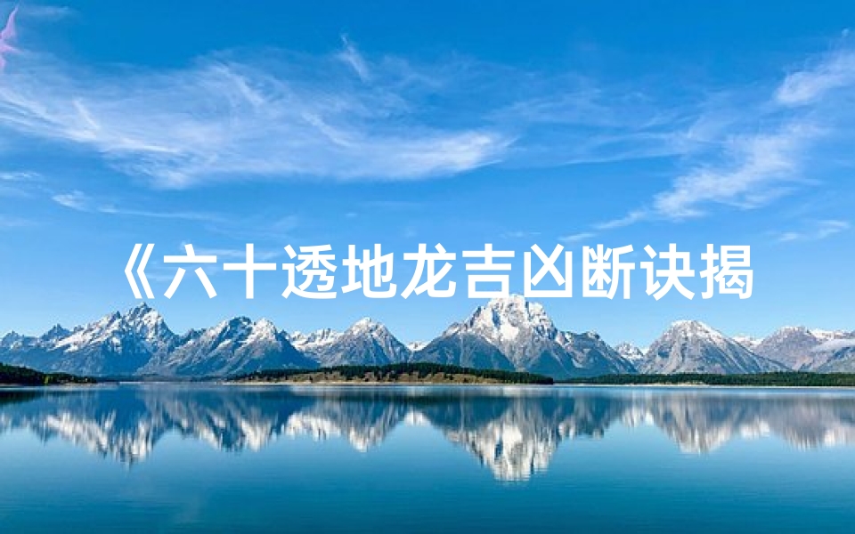 《六十透地龙吉凶断诀揭秘录》
