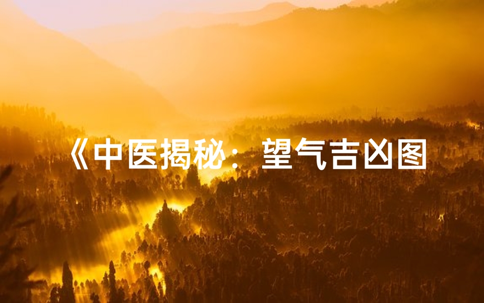 《中医揭秘:望气吉凶图解,洞察运势秘密》