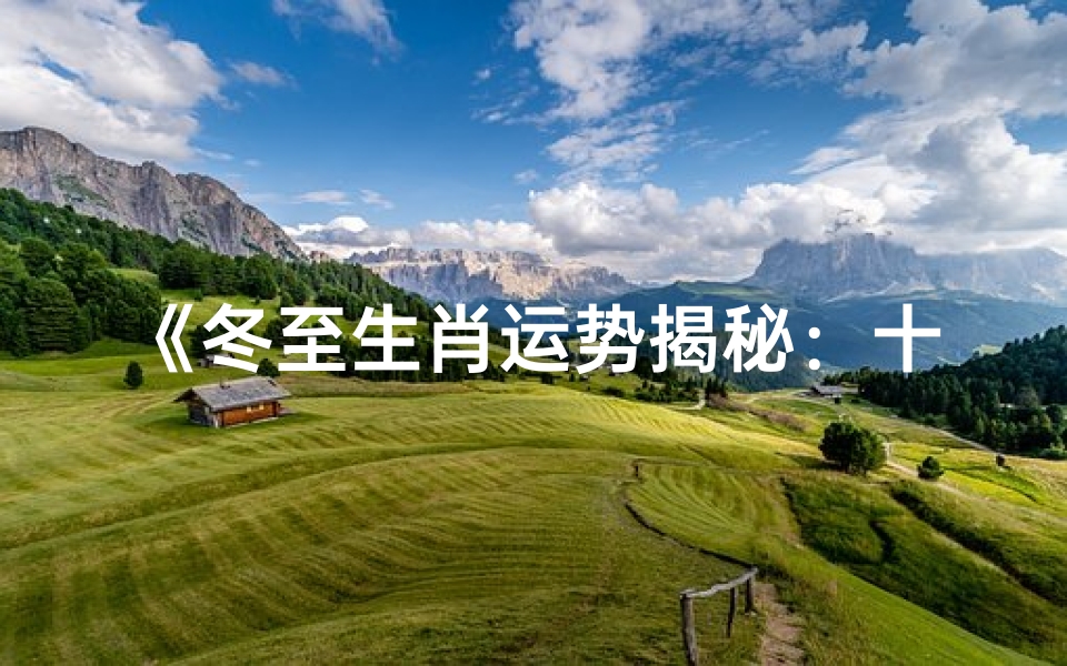 《冬至生肖运势揭秘:十二生肖运势书单大放送》