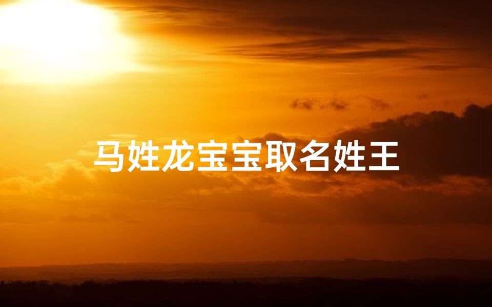 马姓龙宝宝取名姓王