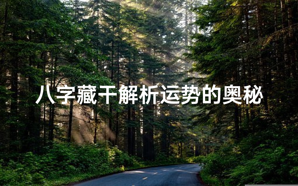 八字藏干解析运势的奥秘