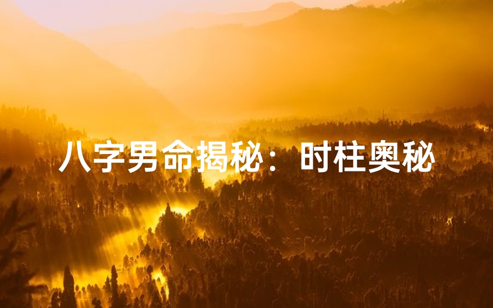 八字男命揭秘:时柱奥秘解析与命运影响