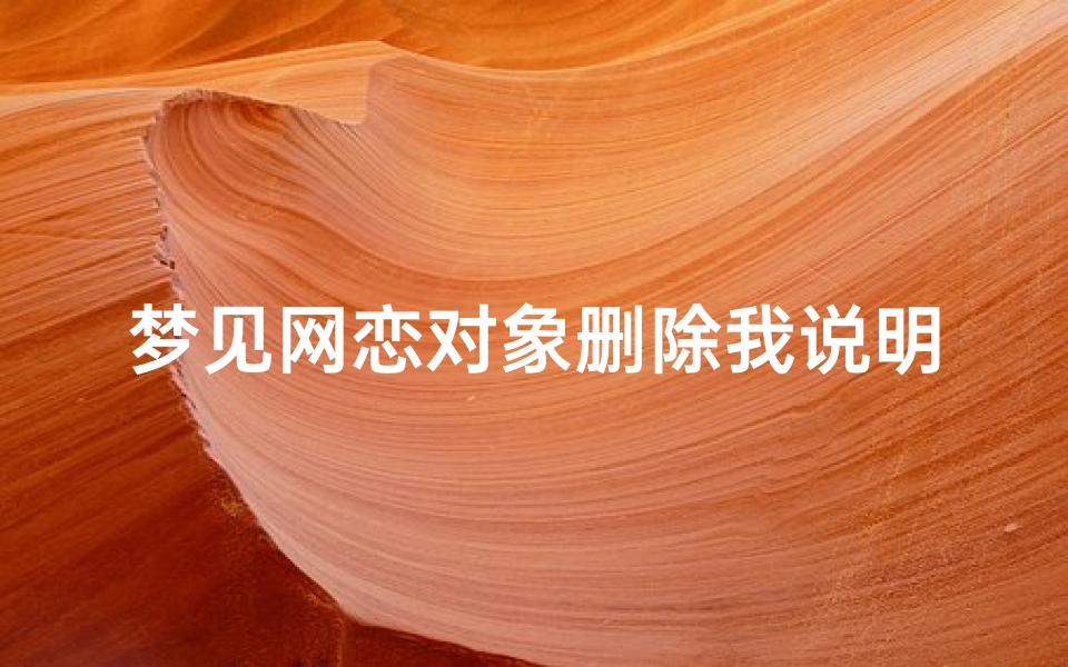 梦见网恋对象删除我说明什么、做梦梦见网恋对象