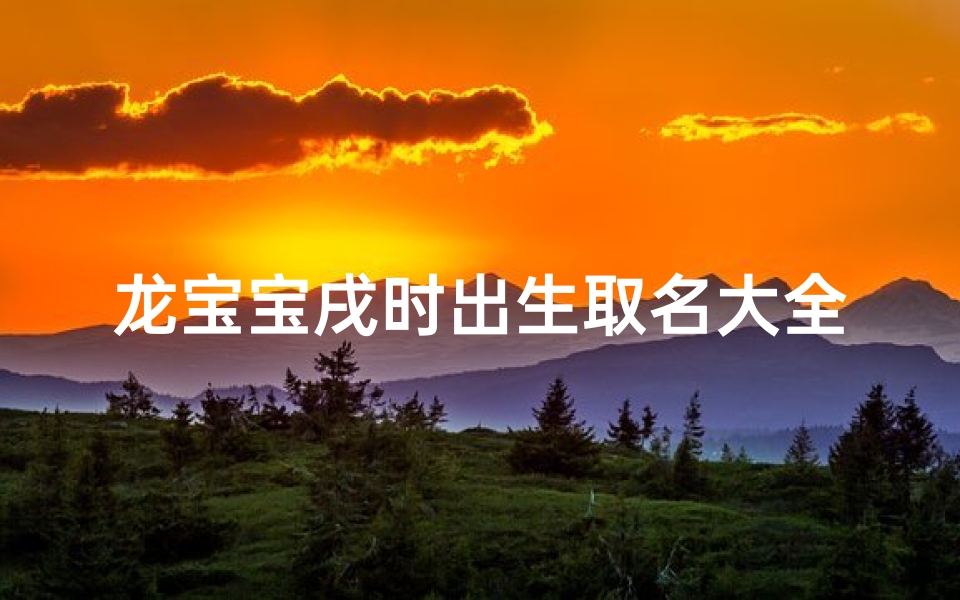 龙宝宝戌时出生取名大全:吉祥如意好名字精选