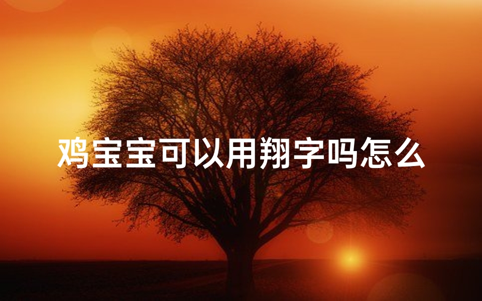 鸡宝宝可以用翔字吗怎么取名