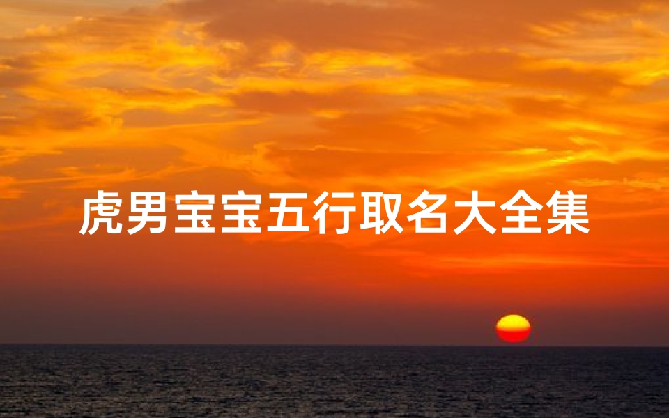 虎男宝宝五行取名大全集(虎男宝宝五行取名大全集：吉祥名字宝典精选)