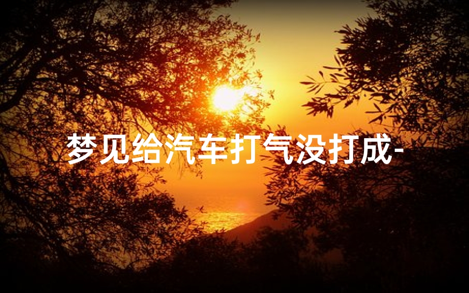 梦见给汽车打气没打成-梦见打气筒给车打气-优贝算卦网