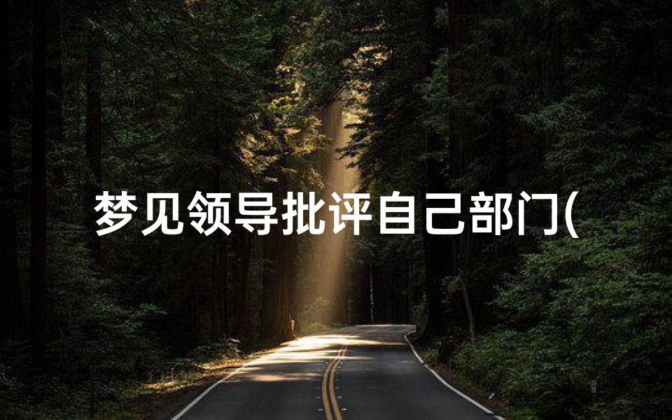 梦见领导批评自己部门(梦见领导批评我的工作)