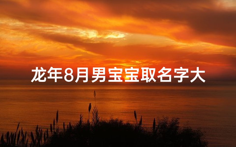 龙年8月男宝宝取名字大全集(龙年8月男宝宝取名字大全集最新)