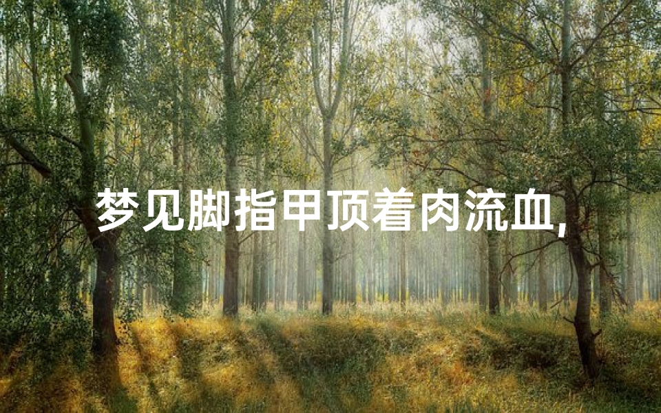 梦见脚指甲顶着肉流血,梦见脚指甲盖出血