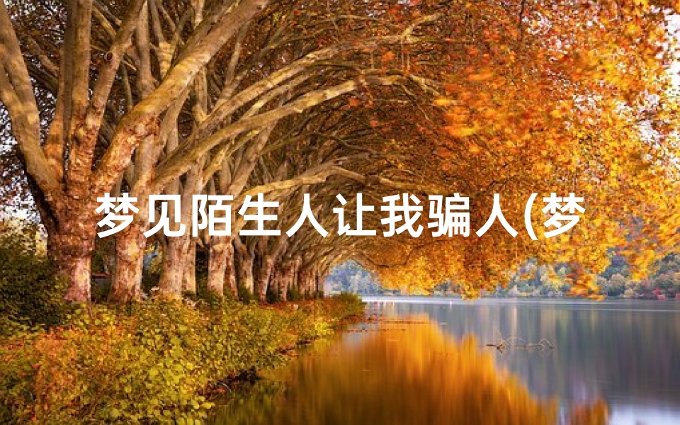 梦见陌生人让我骗人(梦见陌生人骗自己)