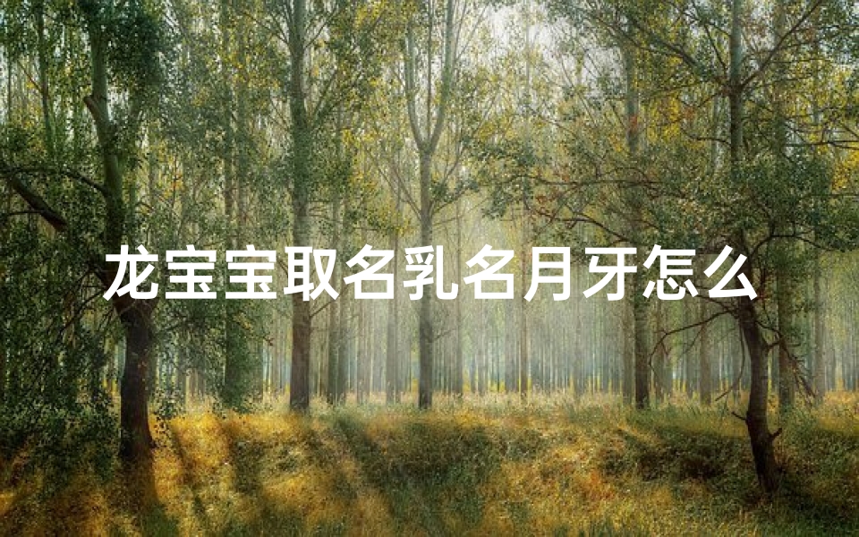 龙宝宝取名乳名月牙怎么取