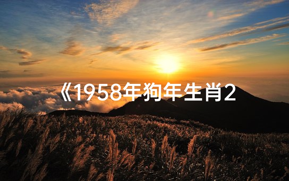 《1958年狗年生肖2025年运势大揭秘》