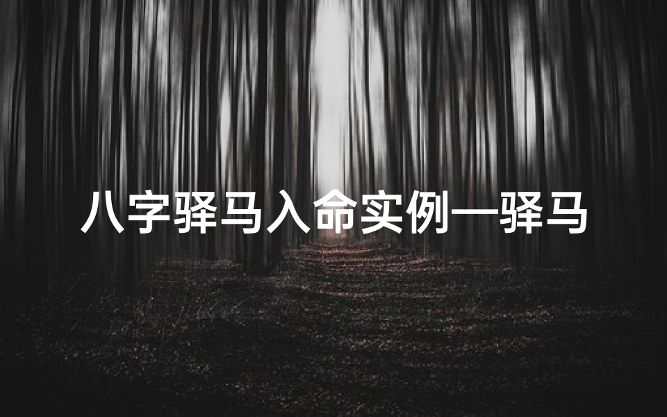 八字驿马入命实例—驿马的八字