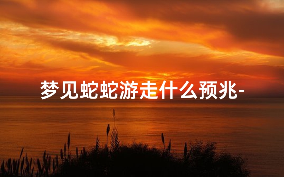 梦见蛇蛇游走什么预兆-梦见蛇游走了什么意思
